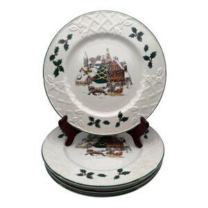 Mikasa English Countryside Sleigh Ride Dinner Plate 9 7/8" Set of 4 EUC
